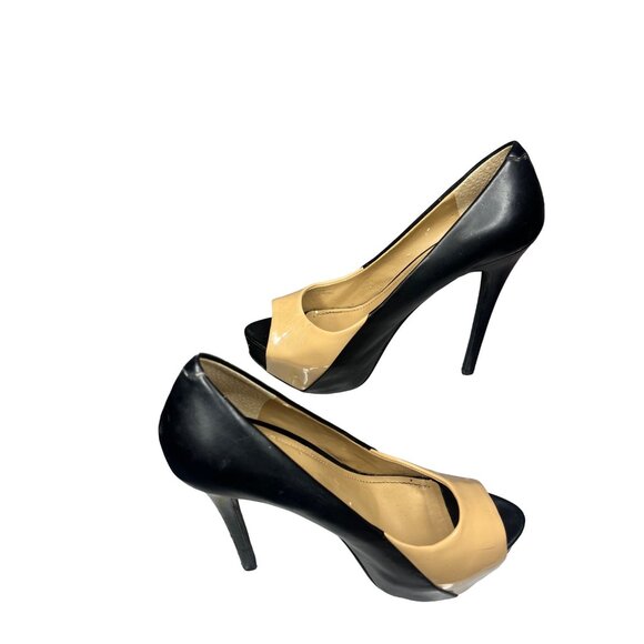 BCBGeneration Heels Size 8 1/2 Black/Beige Business Casual Classic Comfortable - Picture 14 of 16